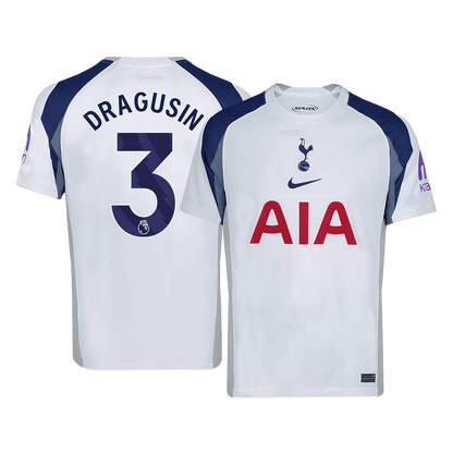 DRAGUSIN #3 Tottenham Hotspur Casa Camisa 2025/26 Branco