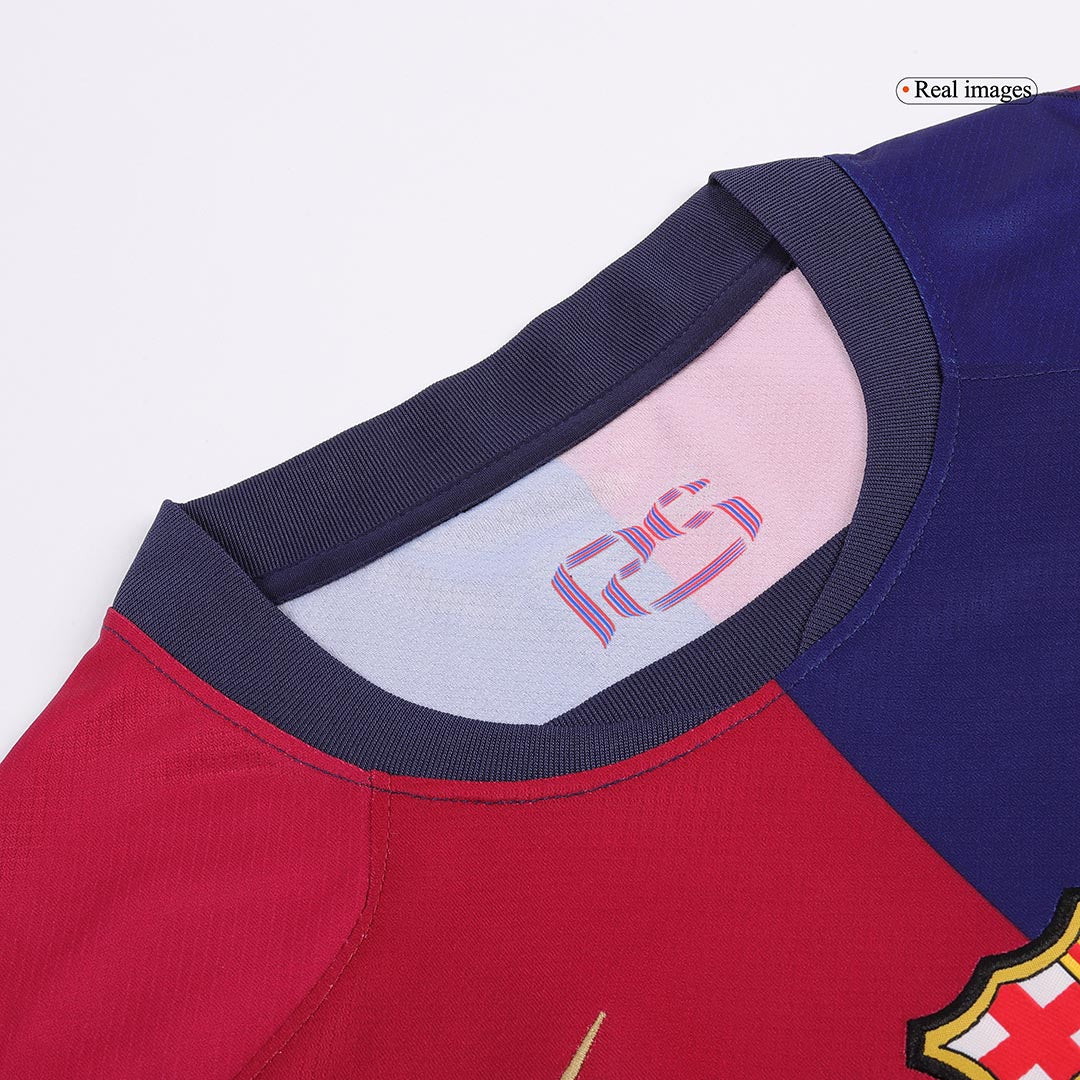 Camisola Barcelona Personalizada LAMINE YAMAL #19 Camisola de Futebol Home 2024/25 Logotipo Spotify Sem Texto