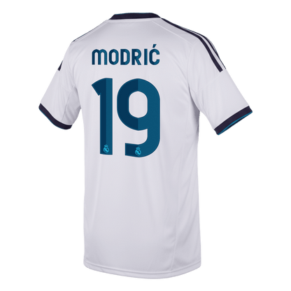 Retrô MODRIĆ #19 Real Madrid Casa Camisa 2012/13 Branco