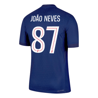 Jogador JOÃO NEVES #87 PSG Casa Futebol Camisas 2025/26 Marinha