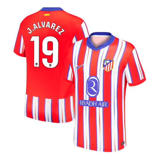 J.ALVAREZ #19 Atlético de Madrid Camisola de futebol Home Camisola personalizada 2024/25