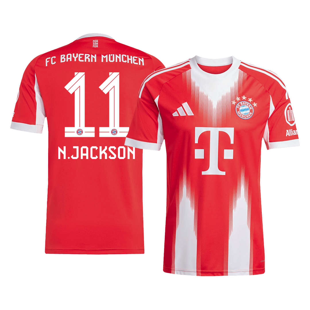 N.JACKSON #11 Bayern Munich Casa Camisa 2025/26 Vermelho