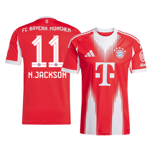 N.JACKSON #11 Bayern Munich Casa Camisa 2025/26 Vermelho