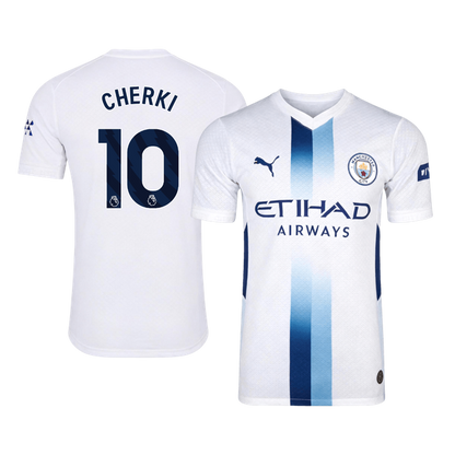 Versão do Jogador CHERKI #10 Manchester City Terceira Futebol Camisas 2026/27 Branco