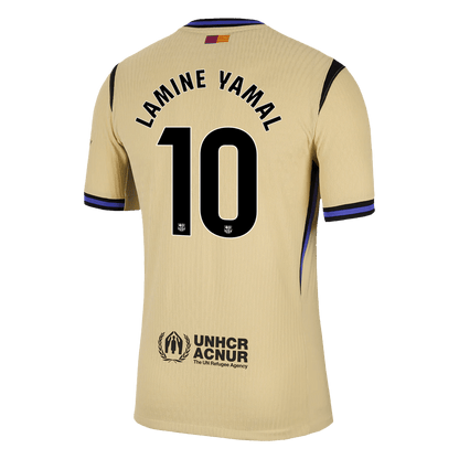 Autêntico LAMINE YAMAL #10 Barcelona Fora UCL Futebol Camisas 2025/26 Amarelo - UCL