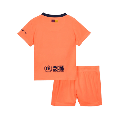 Barcelona Infantil Fora Terceira Futebol Camisa 2025/26 Laranja