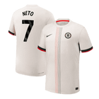 Jogador NETO #7 Chelsea Fora Futebol Camisas 2025/26 Branco