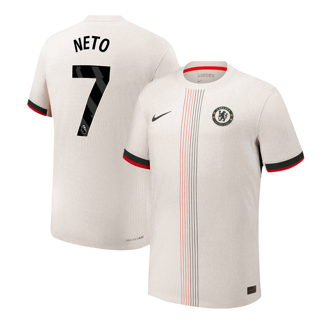 Autêntico NETO #7 Chelsea Fora Futebol Camisas 2025/26 Branco