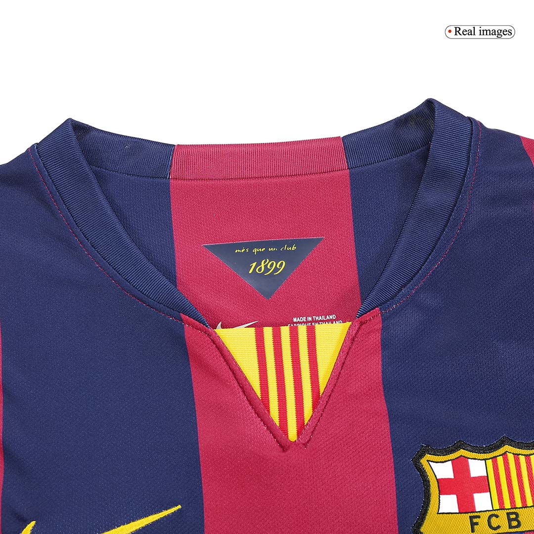 Camisola de futebol retro NEYMAR JR #11 Barcelona Home manga comprida 2014/15