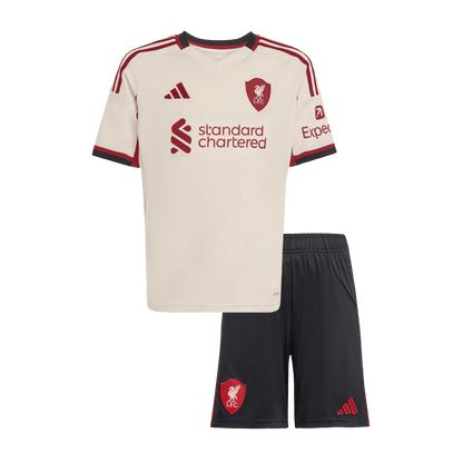 Liverpool 
 Fora 
Camisas Infantis 
Conjunto 2025/26 
 Branco