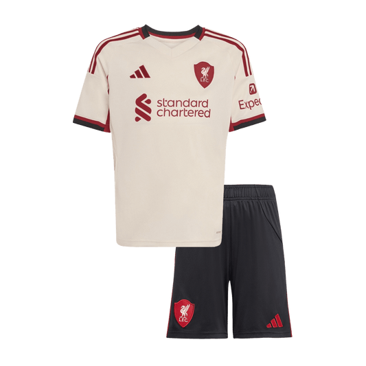 Liverpool 
 Fora 
Camisas Infantis 
Conjunto 2025/26 
 Branco