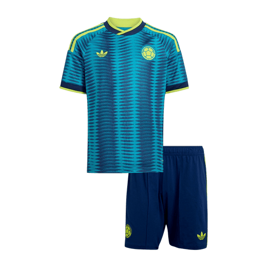 Colombia Infantil Fora Copa do Mundo Futebol Camisa Conjunto (Camisa+Shorts) 2026 Azul - camisola de futebol para