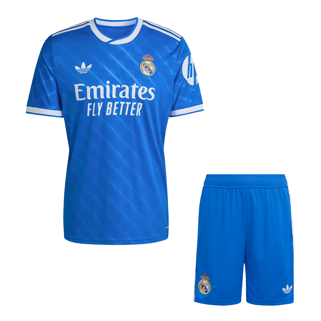 Real Madrid Fora Terceira Camisa Conjunto (Camisola + Calções) 2025/26- Azul