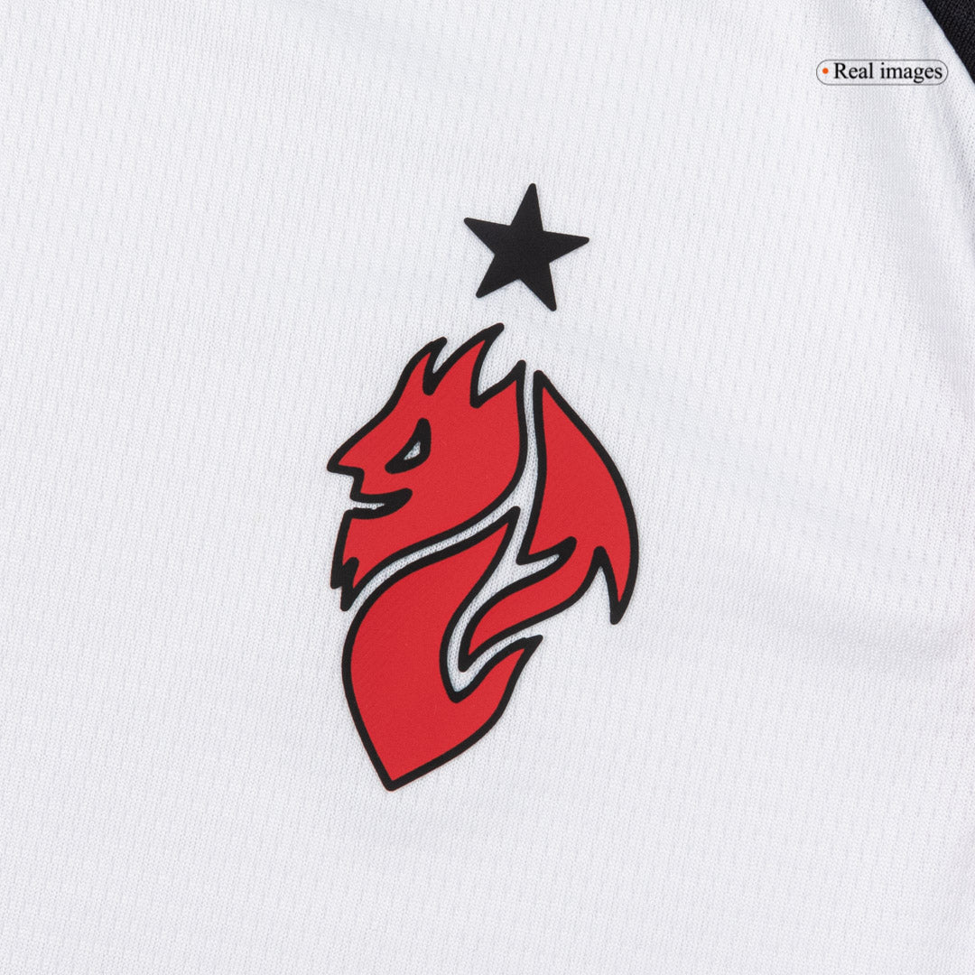 AC Milan Infantil 
 Fora Futebol Camisa Conjunto (Camisa+Shorts+Meias) 2025/26 Branco