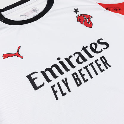 AC Milan Infantil 
 Fora Futebol Camisa Conjunto (Camisa+Shorts+Meias) 2025/26 Branco