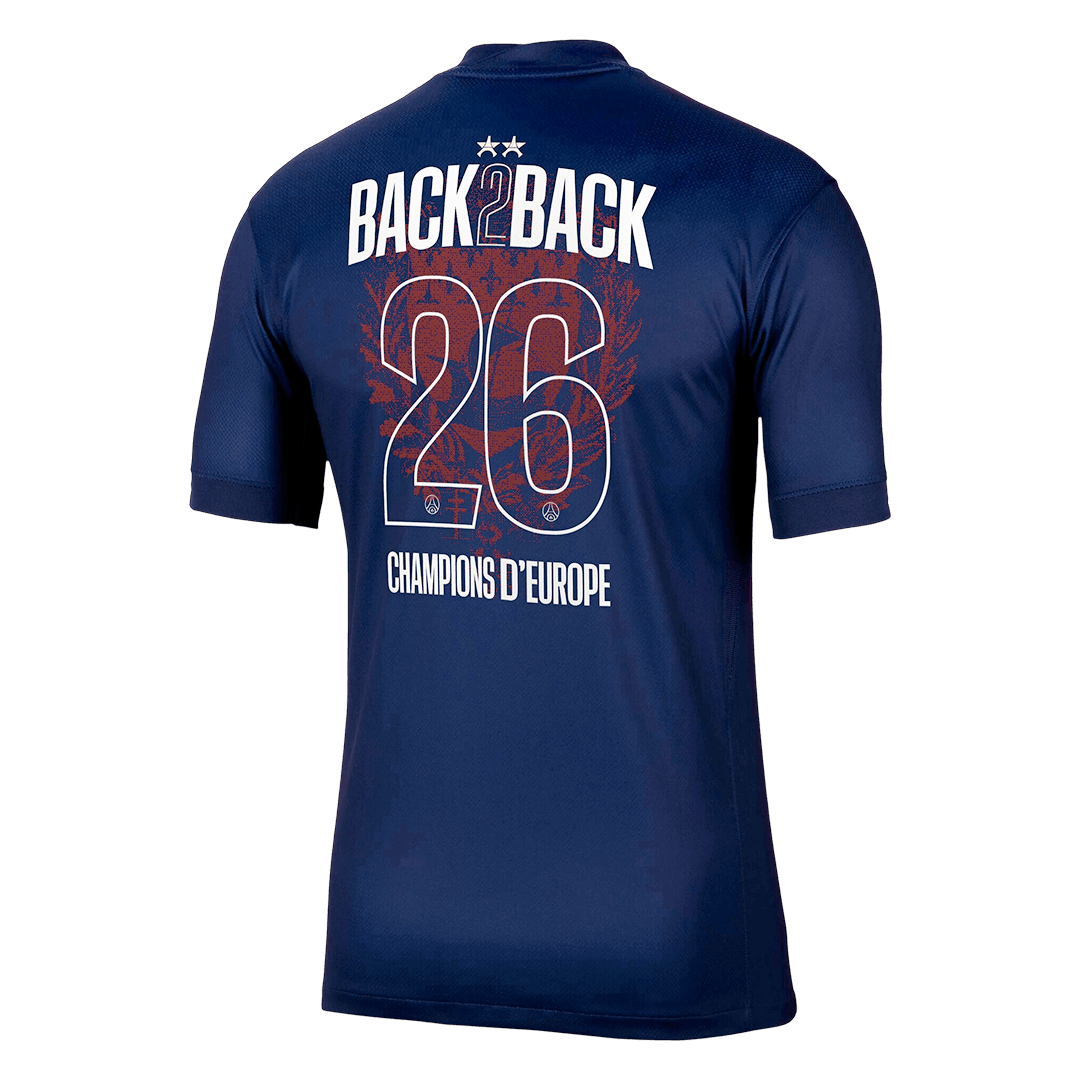 【Super Qualidade】Champions of Europe #26 PSG
 Casa Futebol Camisa 2025/26 Marinha
