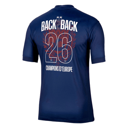 【Super Qualidade】Champions of Europe #26 PSG
 Casa Futebol Camisa 2025/26 Marinha