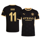 Versão do Jogador DOKU #11 Manchester City Fora Futebol Camisas 2026/27 Preto - UCL