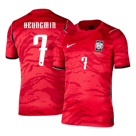 HEUNGMIN #7 South Korea Casa Copa do Mundo Camisa 2026 Vermelho - camisola de futebol para adeptos em