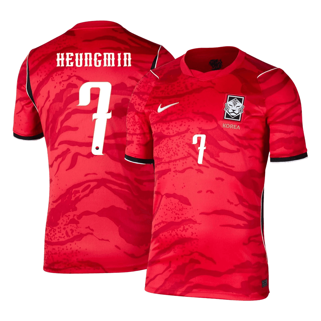 HEUNGMIN #7 South Korea Casa Copa do Mundo Camisa 2026 Vermelho - camisola de futebol para adeptos em
