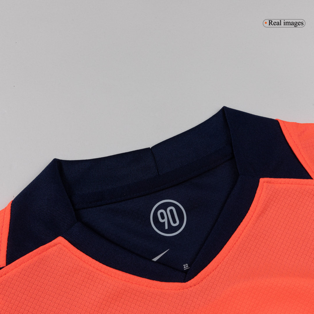 Barcelona Infantil 
 Fora Terceira Futebol Camisa Conjunto (Camisa+Shorts+Meias) 2025/26 Laranja