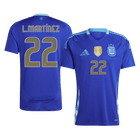 Camisola de futebol argentina L. MARTINEZ #22 Away personalizada