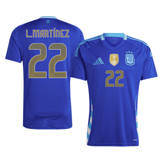 Camisola de futebol argentina L.MART?NEZ #22 Away personalizada 2024