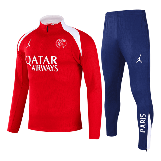 PSG Zíper Moletom Conjunto (Top+Calças) 2025/26 Vermelho