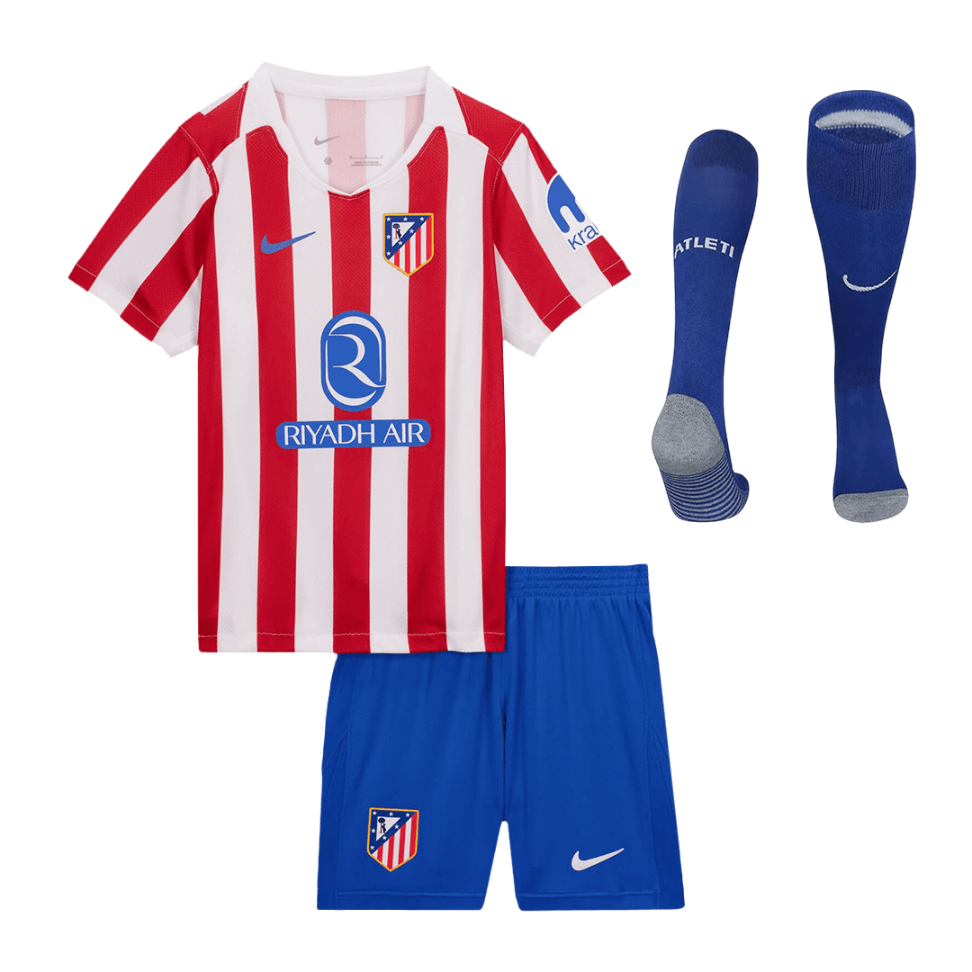 Atletico Madrid Infantil Casa Conjunto (Camisa + Calção + Meias) 2025/26