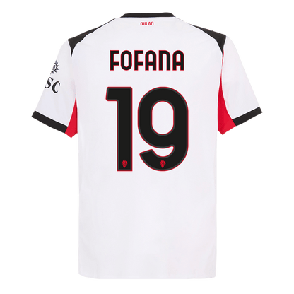 Autêntico FOFANA #19 AC Milan Fora Futebol Camisas 2025/26 Branco