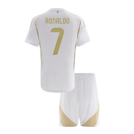 RONALDO #7 Kids Al Nassr Terceiro Fora Kits de Futebol2024/2