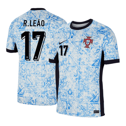 Camisola de futebol R.LEAO #17 Portugal Fora Camisola personalizada 2024