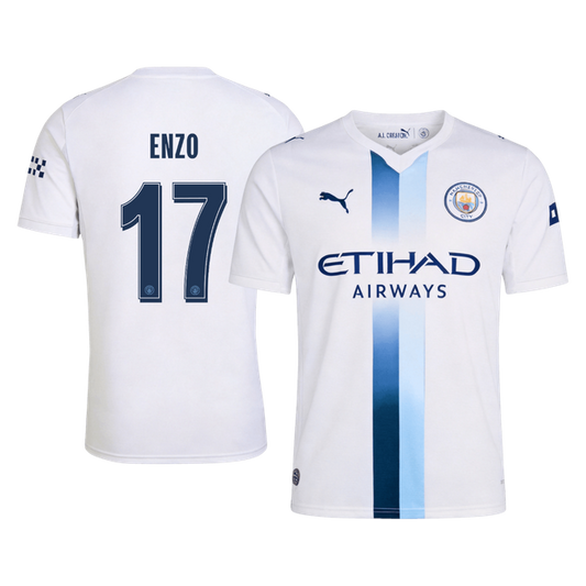 ENZO #17 Manchester City Terceira Camisa 2026/27 Branco UCL