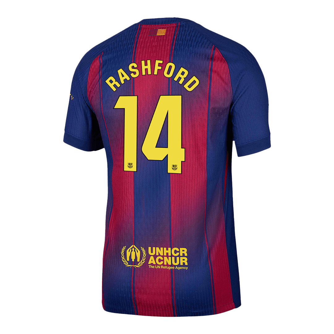 Autêntico RASHFORD #14 Barcelona Casa Futebol Camisas 2025/26
