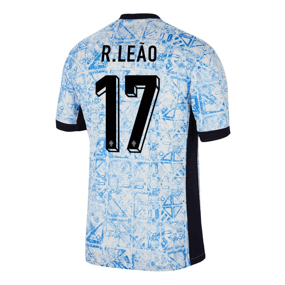 Camisola de futebol R.LEAO #17 Portugal Fora Camisola personalizada 2024