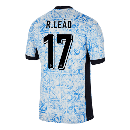 Camisola de futebol R.LEAO #17 Portugal Fora Camisola personalizada 2024
