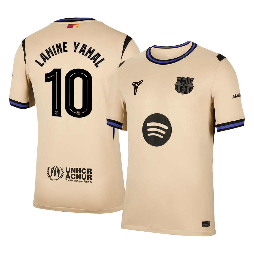 LAMINE YAMAL #10 Barcelona Fora Camisa 2025/26- Amarelo