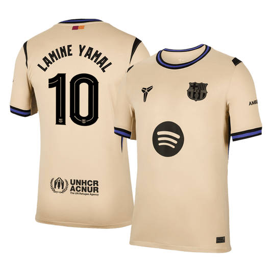 LAMINE YAMAL #10 Barcelona Fora Camisa 2025/26- Amarelo