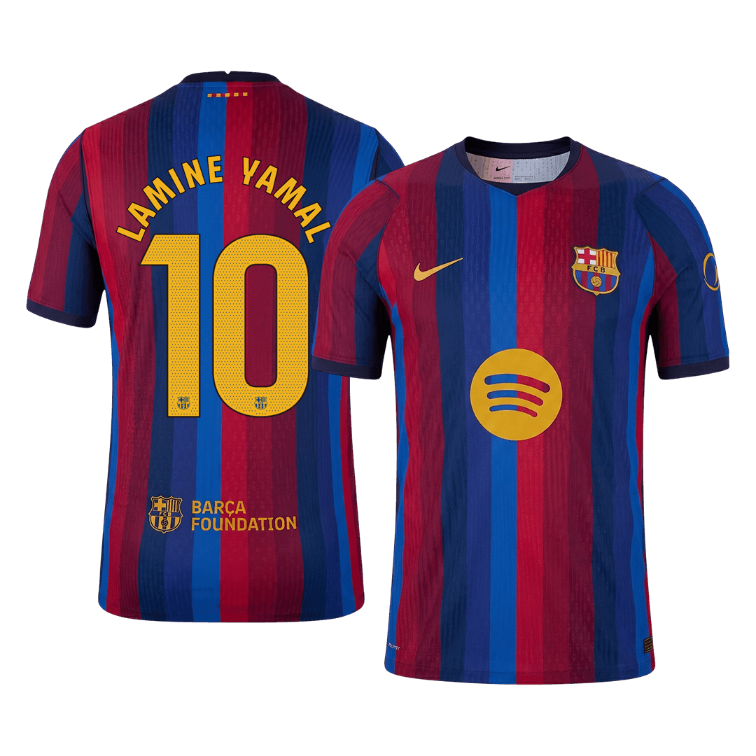 Versão do Jogador LAMINE YAMAL #10 Barcelona Casa Futebol Camisas 2026/27