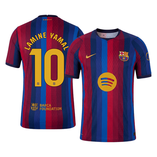 Versão do Jogador LAMINE YAMAL #10 Barcelona Casa Futebol Camisas 2026/27