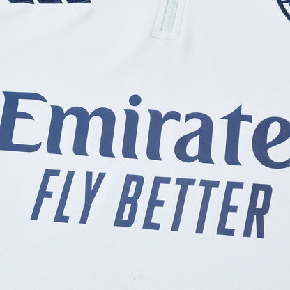 Arsenal Zíper Moletom Conjunto (Top+Calças) 2025/26 Branco