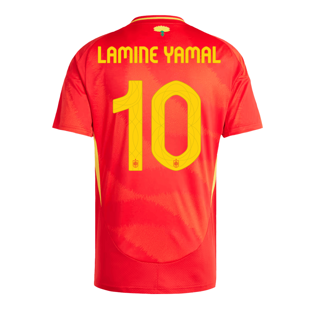 Spain Custom Jersey LAMINE YAMAL #10 Home Football Shirt 2024