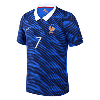 Versão do Jogador DEMBELE #7 France Casa Copa do Mundo Futebol Camisas 2026 Azul
