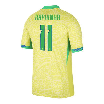 Camisola de futebol RAPHINHA #11 Brasil Home Custom Shirt 2024