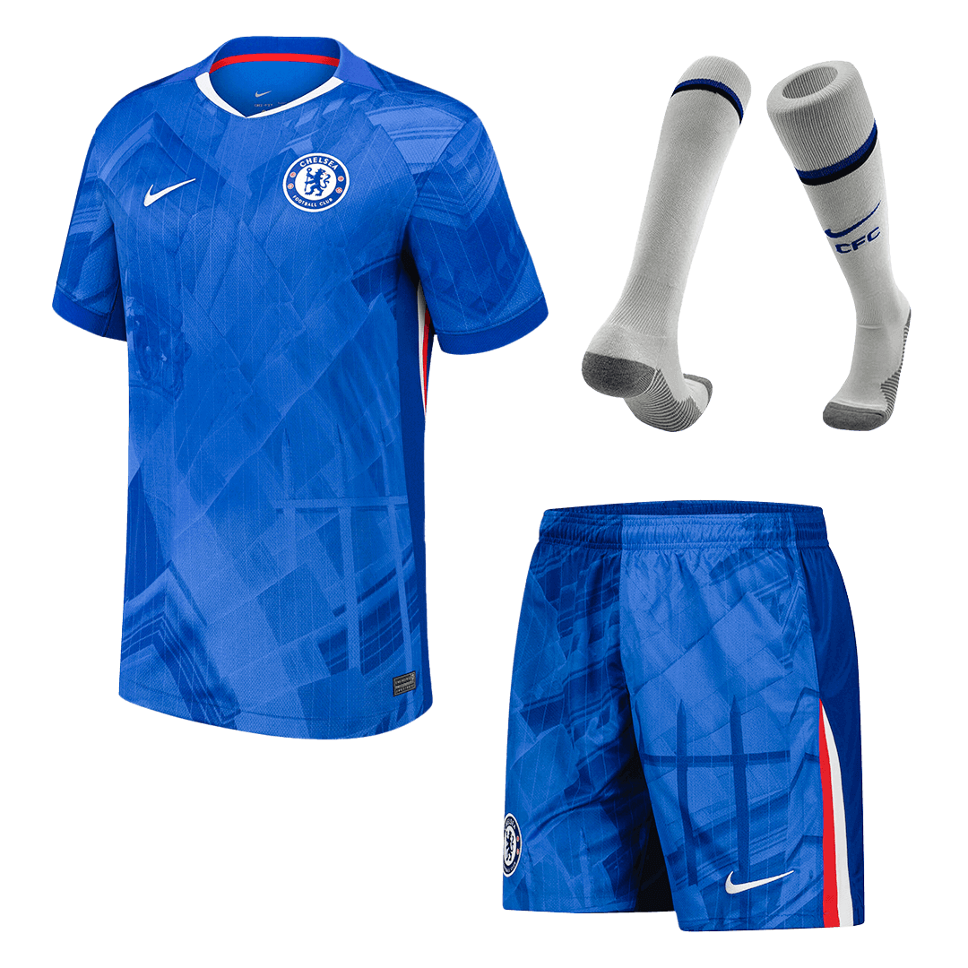 Chelsea 
Casa 
 Camisa 
Conjunto (Camisa + Calções + Meias) 
2025/26 
 Azul