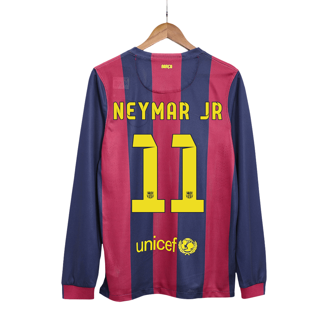 NEYMAR JR #11 Barcelona Home Long Sleeve 2014/15 Retro Football Shirt