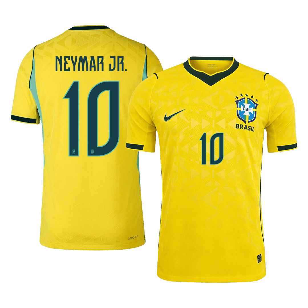 Versão do Jogador NEYMAR JR. #10 Brazil Casa Copa do Mundo Futebol Camisas 2026 Amarelo