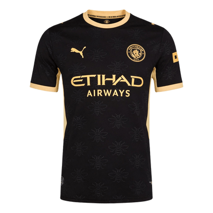 Versão do Jogador Manchester City Fora Futebol Camisas 2026/27 Preto