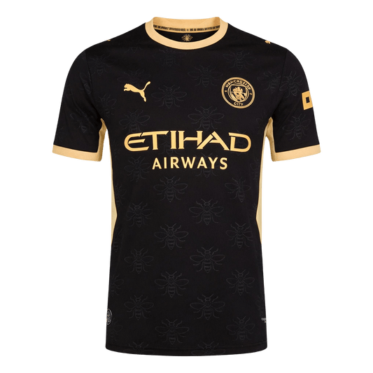 Versão do Jogador Manchester City Fora Futebol Camisas 2026/27 Preto