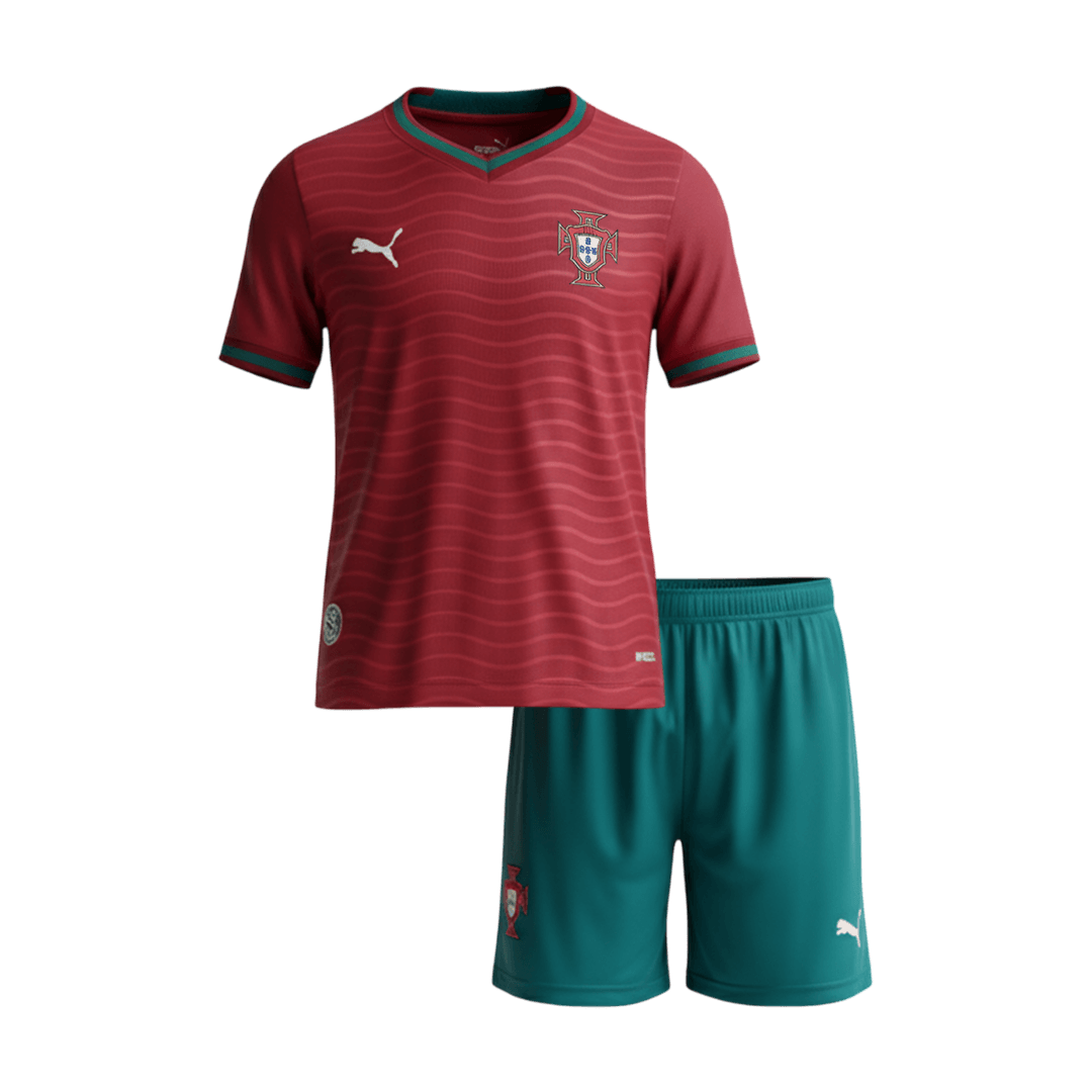 Portugal Infantil 
 Casa World Cup Futebol Camisa Conjunto (Camisa+Shorts) 2026 Vermelho